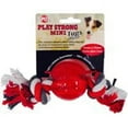 thumbnail image 1 of Ethical Dog  Play Strong Mini Tugs Ball With Rope - Red, Small, 1 of 1