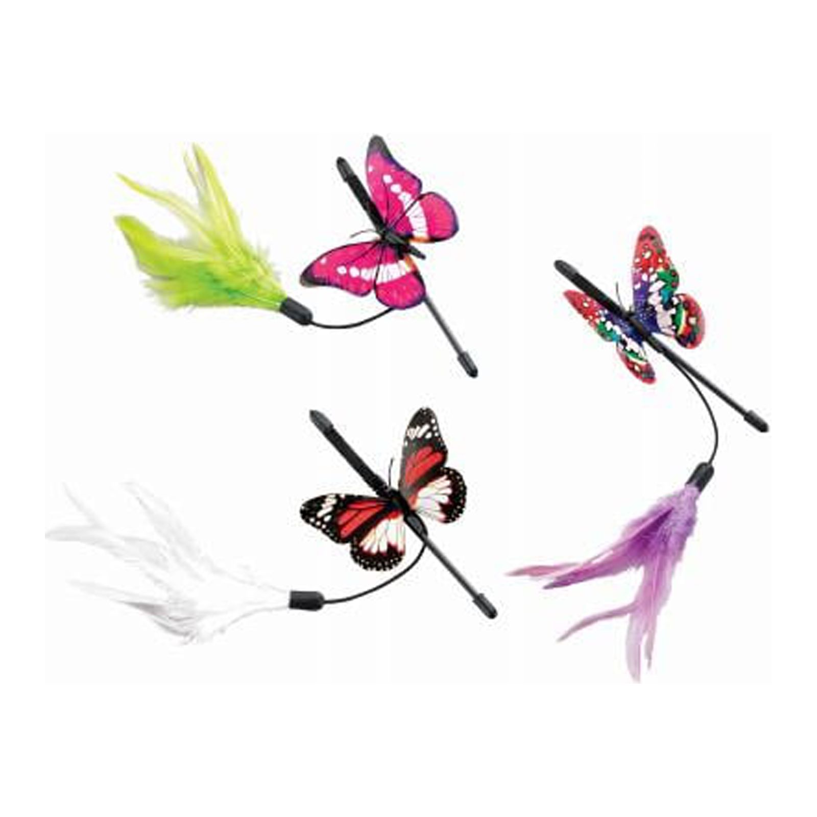 Ethical Pet 2920 Fluttering Butterfly Teaser Cat Toy, 8 In. - Quantity 3