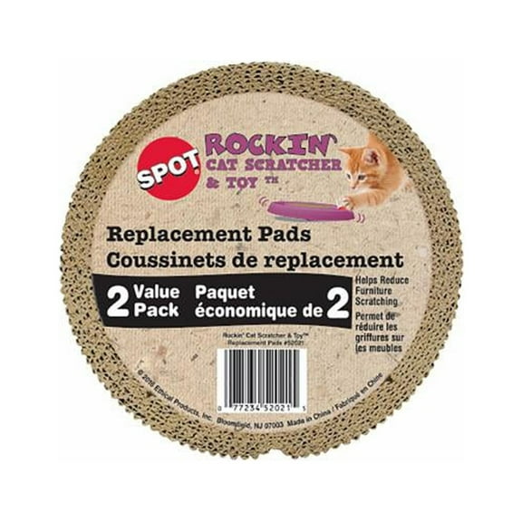 Ethical Pet 52021 Rockin' Cat Scratcher, 7.5 In., 2 Pk. - Quantity 3