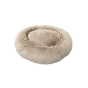 Ethical Pet 77234311554 22 in. Sleep Zone Luxe Round Faux Fur Pet Bed, Taupe