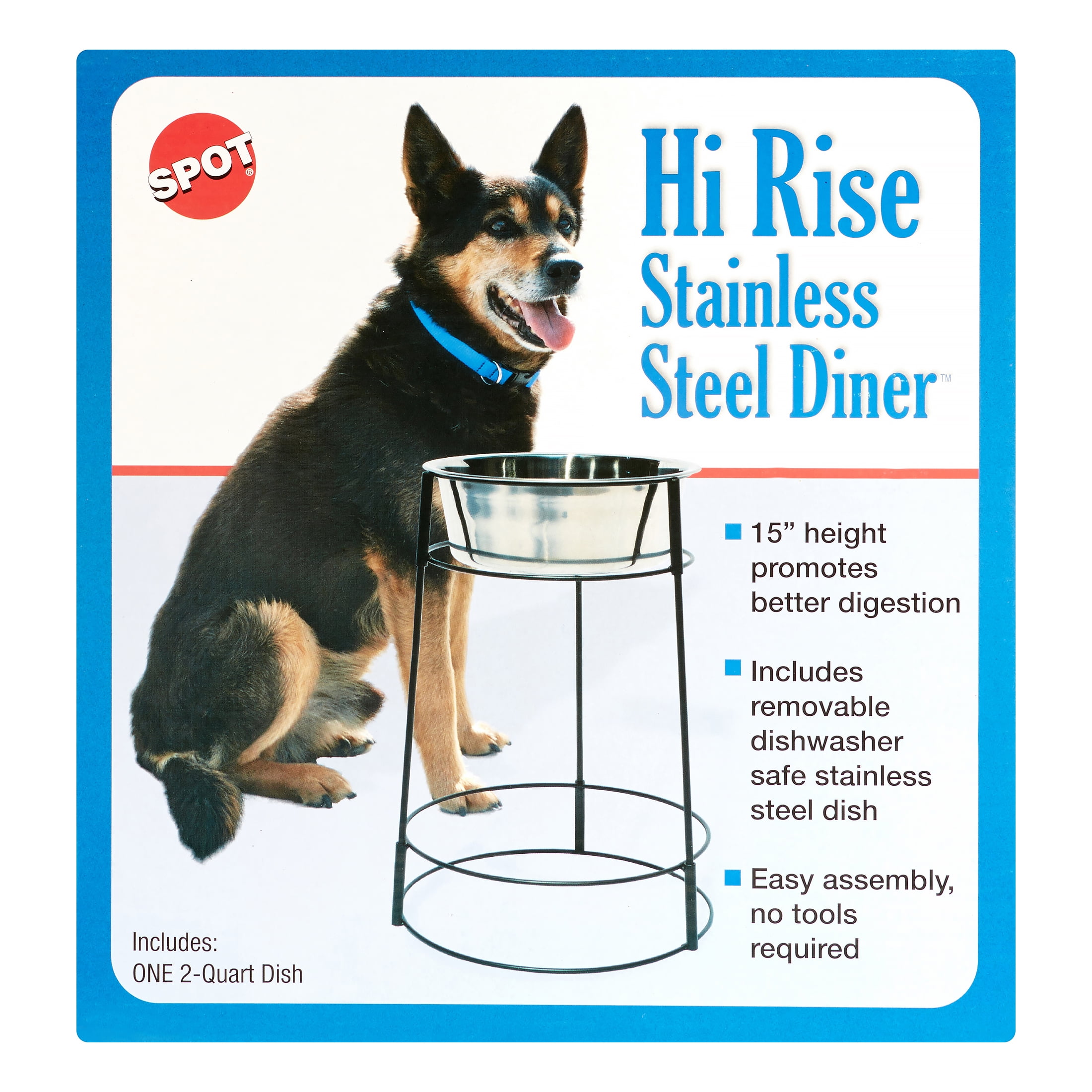 Ethical Pet Hi-Rise Single Elevated Pet Bowl, 64 Oz