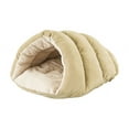 thumbnail image 1 of Ethical Pet Sleep Zone Cuddle Cave Tan 22 inch  Plush Faux Suede Pet Bed, 1 of 8