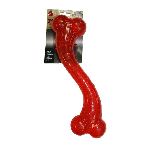 SPOT Play Strong Rubber Bones for Dogs, Durable S-Shaped Treat To,for Aggressive Chewers,  Large Dogs & Puppies up to 90lbs , 12in