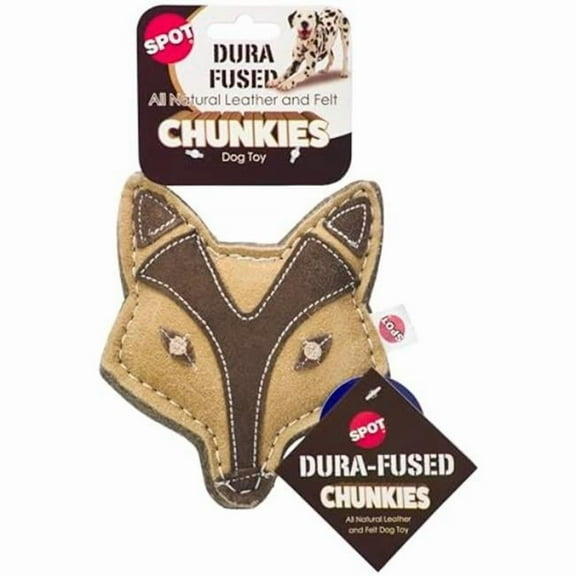 Ethical Products 103279 5 in. Dura-Fused Chunkies All Natural Leather & Felt Dog Chew Toy, Fox