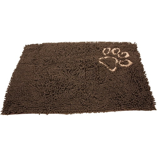 SPOT Chenille Microfiber Dog Mat, Non-Skid, Super Absorbent, Brown, 31" x 20"