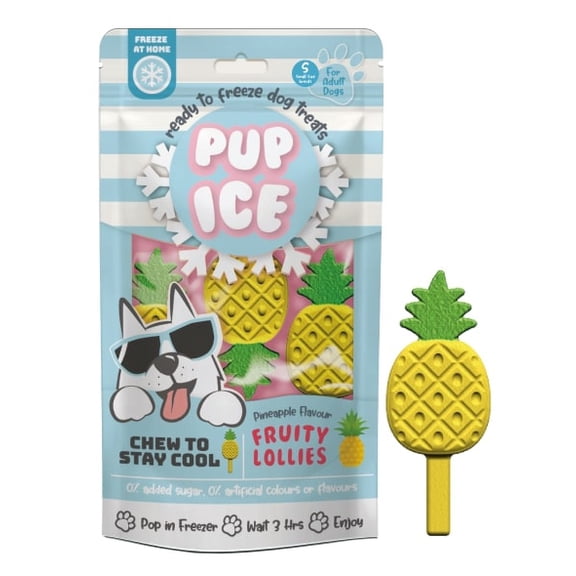 Pup Ice Fruity Lollies, Pineapple 3pk