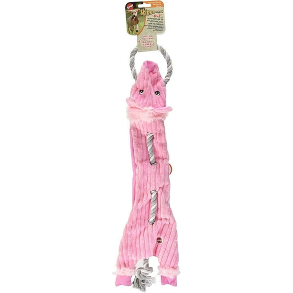  SPOT Skinneeez Barnyard Dog Tug Toy, Rope Design for Strong Chewers, Medium to Large Dogs & Puppies, Squeaker & Crinkle, Stuffing-Free, 23 In, Style Varies