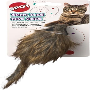 Ethical SPOT Shaggy Plush Giant Mouse - Cat Toy, Fuzzy Mice with Catnip and Rattle Toy for Indoor Cats and Kittens, Perfect Size for Pouncing on, Chasing, Hunting - 8.5in, 1 Piece C42