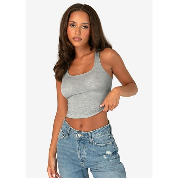 Heather | Womens Ribbed Crop Tank