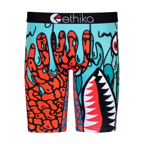 Ethika Men's Boxer Brief, Knee Length, 4-Way Stretch Performance Underwear BMR Rewerx (GRO, 4XLG)