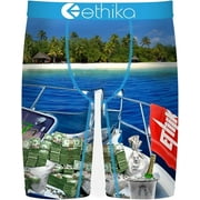 Ethika Men s Boxer Brief, Knee Length, 4-Way Stretch Performance Underwear with Graphic Prints - The Island AST, 2XL
