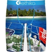 Ethika Men s Boxer Brief, Knee Length, 4-Way Stretch Performance Underwear with Graphic Prints - The Island AST, XL