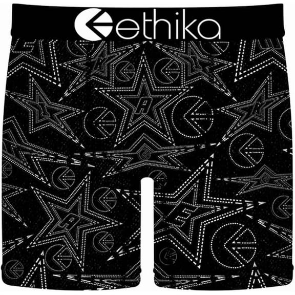 Ethika Mens Mid Boxer Brief, 4-Way Stretch Performance Underwear - Good Denim (BLW, M)