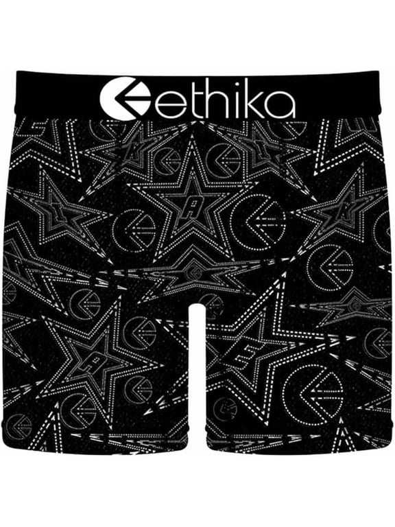 Mens Mid Boxer Brief, 4-Way Stretch Performance Underwear - Good Denim (BLW, M)