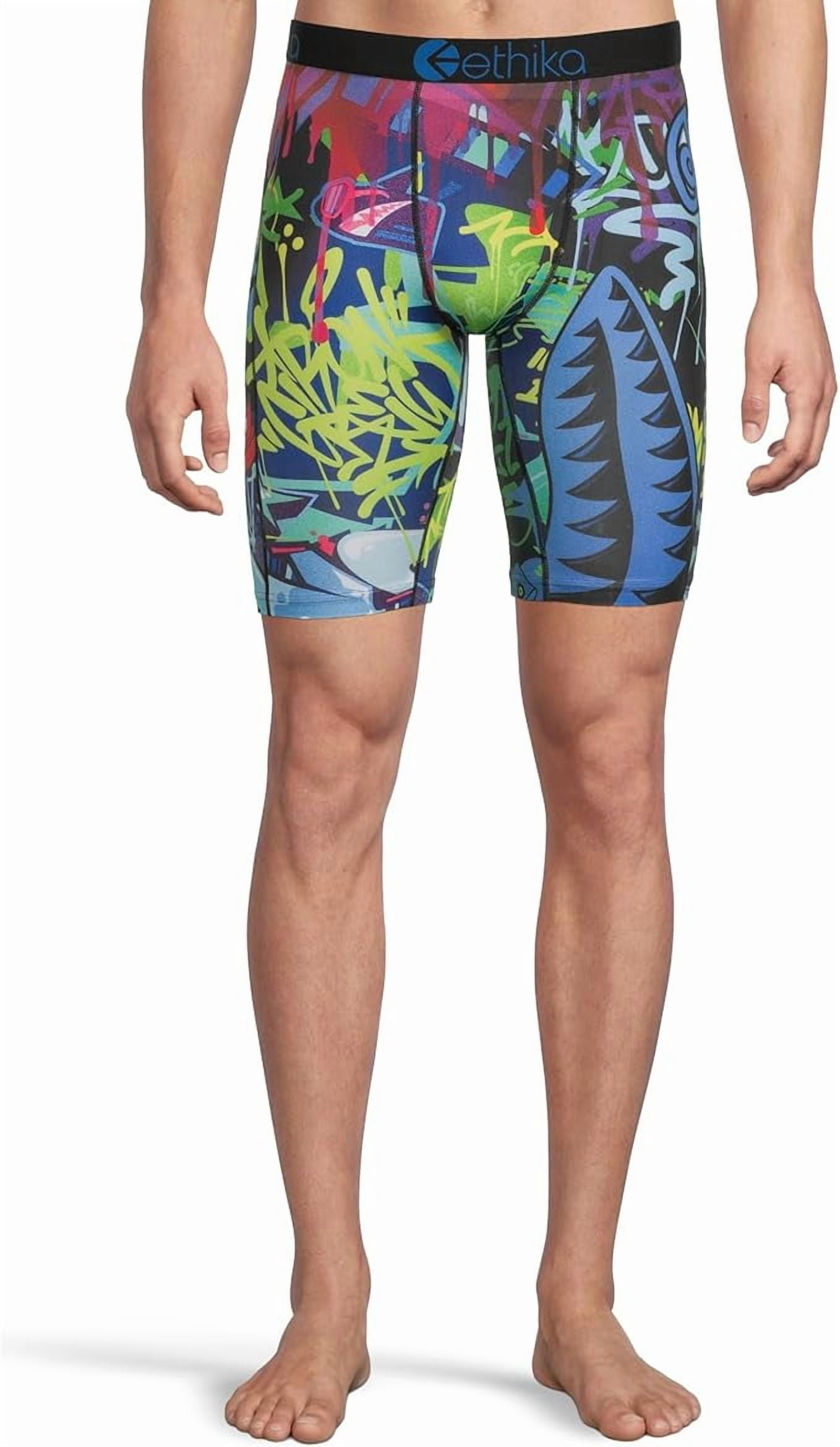 Ethika Men's Spraycation 305 Boxer Briefs – Staple Fit, 90% Polyester 10% Spandex, No Pull-Down Design