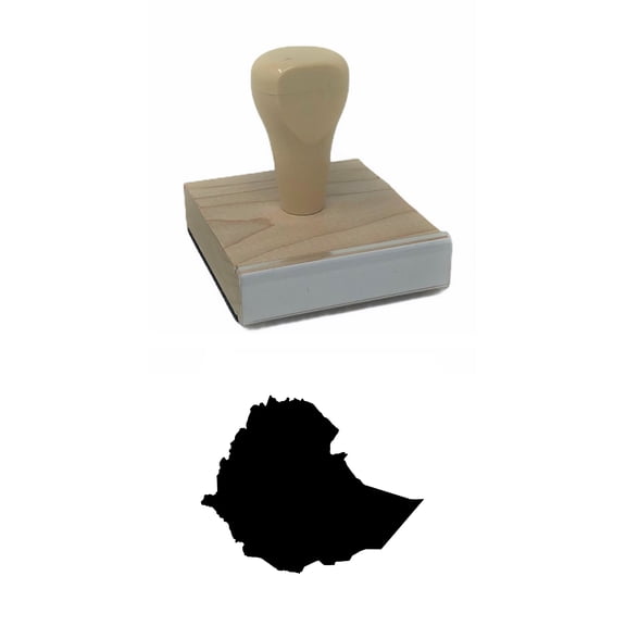 Ethiopia Country Rubber Stamp, 2 X 2" Wood Stamp