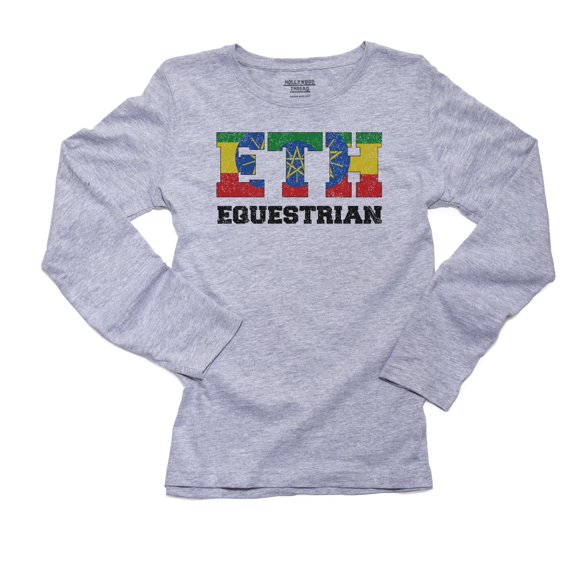 Ethiopia Equestrian - Olympic Games - Rio - Flag Women's Long Sleeve Grey T-Shirt
