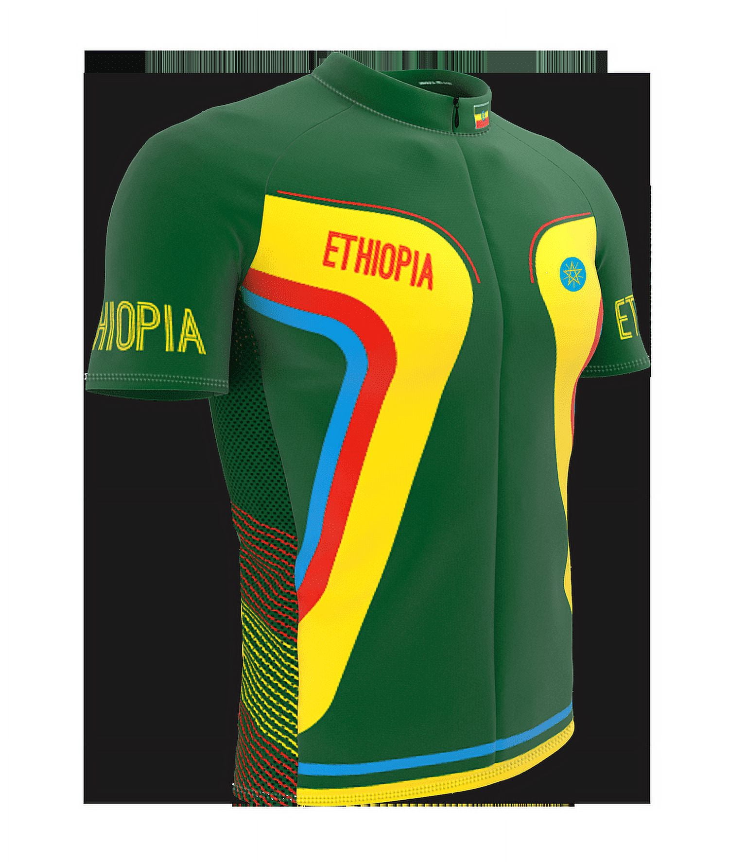 ScudoPro Men's Cycling Jersey - Ethiopia Design, Full Zipper, Breathable & Moisture Wicking