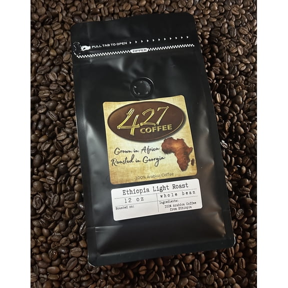 Ethiopia Whole Bean Coffee Light Roast, Bright, Floral & Citrus 1 Count 12 oz