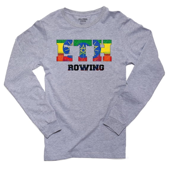 Ethiopia Rowing - Olympic Games - Rio - Flag Men's Long Sleeve Grey T-Shirt