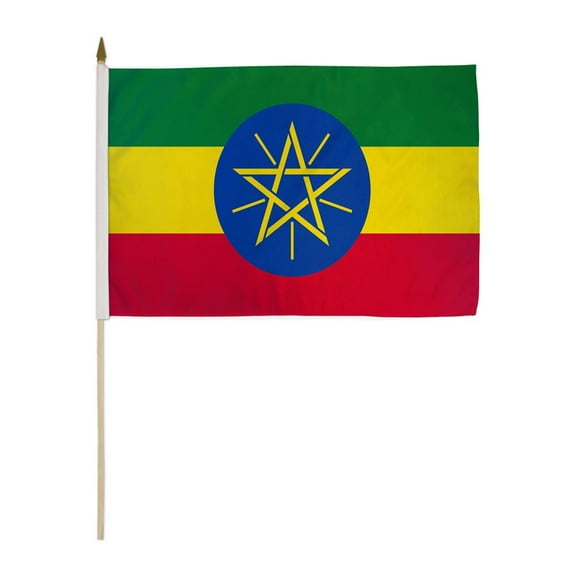 Ethiopia Star 12x18" Stick Flags