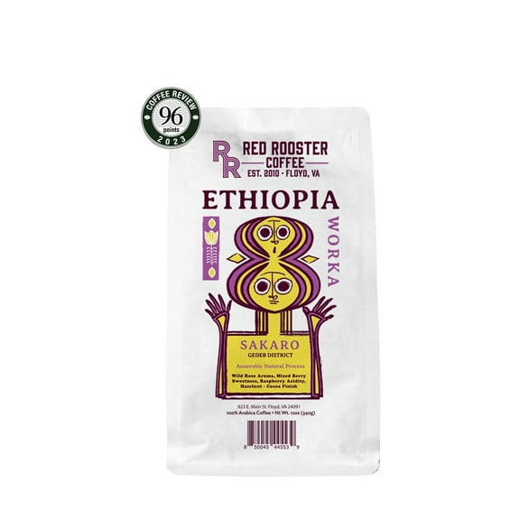 Ethiopia Worka Sakaro Anaerobic Natural - Roasted by Red Rooster Coffee - Freshly Ground Coffee - 2 Pound Bag