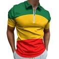 thumbnail image 1 of Ethiopian Flag Men Zipper T-shirt Summer Casual Short Sleeve T-shirt Top, 1 of 7