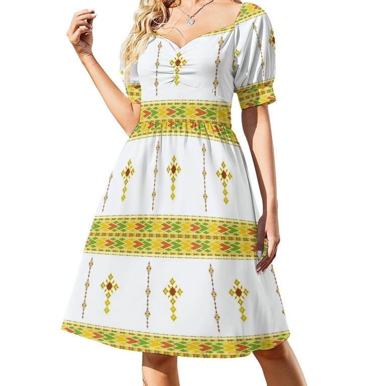 Ethiopian Habesha tibeb telet Sleeveless Dress women evening dress summer  dress for women 2024 dresses - Walmart.com
