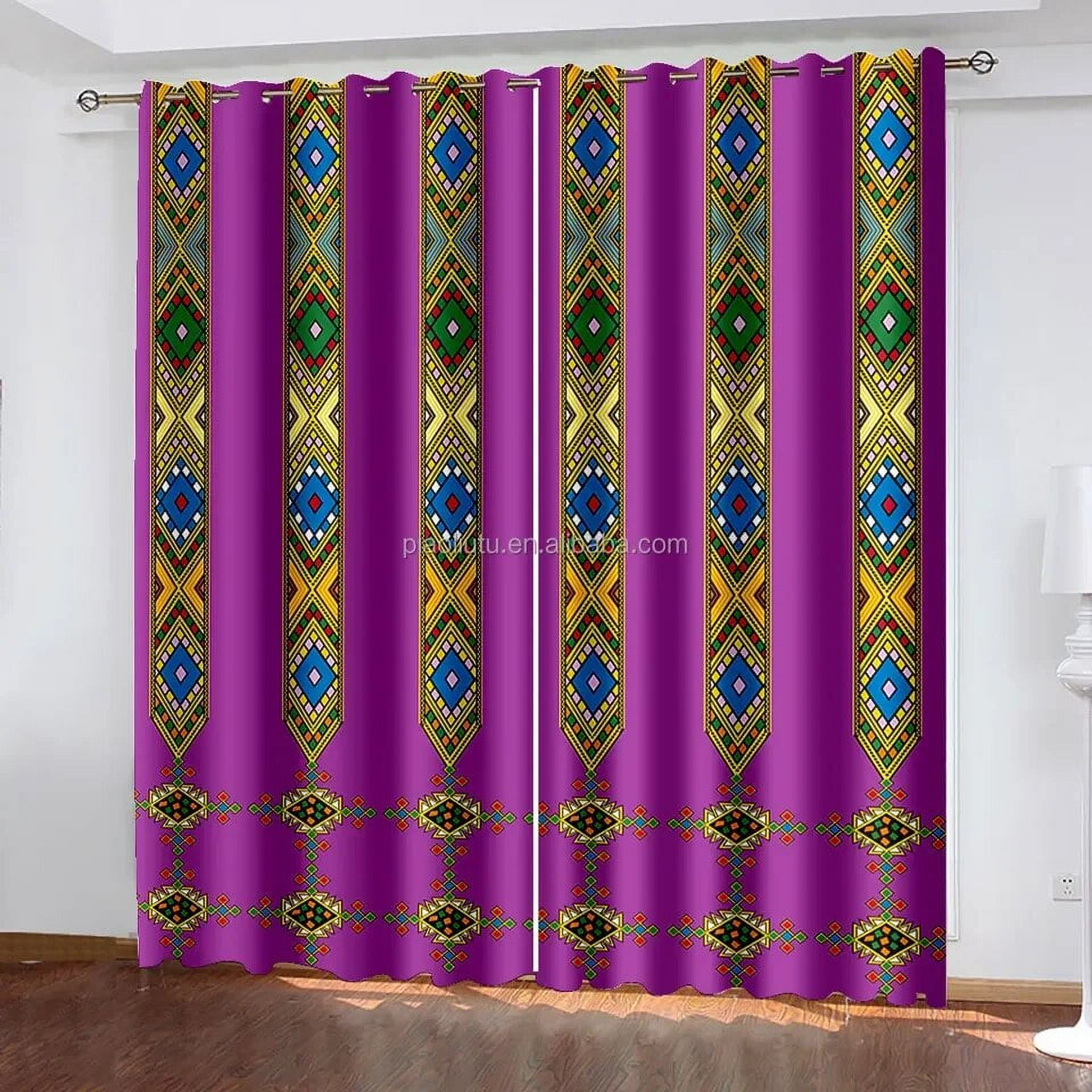 Ethiopian Nation of Africa Design Light Filtering Drapes Window