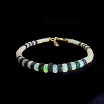 Ethiopian Opal Beaded Bracelet: 925 Sterling Silver, 18k Gold Vermeil