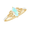 thumbnail image 1 of Rosec Jewels Ethiopian Opal Promise Ring with Celtic Knot (AAA Quality) - Marquise Opal Diamond Ring for Women - with Jewelry Box, 14K Yellow Gold, US 4.00, 1 of 10