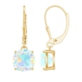thumbnail image 1 of Ethiopian Opal Drop Earrings for Women, October Birthstone Earrings - 8 mm, 18K Yellow Gold, 1 of 8