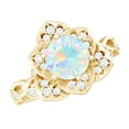 thumbnail image 1 of Rosec Jewels Real Ethiopian Opal Flower Engagement Ring (8mm, AAA Quality) - Opal Statement Ring with Diamond - with Jewelry Box, 14K Yellow Gold, US 9.50, 1 of 10
