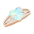 thumbnail image 1 of Rosec Jewels Ethiopian Opal Heart Engagement Ring with Diamond - 8 mm - Split Shank Ring - AAA Quality - With Jewelry Box, 10K Rose Gold, US 13.00, 1 of 9