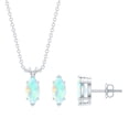 thumbnail image 1 of Rosec Jewels Real Ethiopian Opal Pendant and Earrings Set - Marquise Shape Opal Jewelry Set for Women - AAA Grade - Ready to Gift, 925 Sterling Silver, 1 of 8