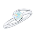 thumbnail image 1 of Rosec Jewels Ethiopian Opal Solitaire Ring for Women, Bypass Ring - October Birthstone Ring, 925 Sterling Silver, US 6.00, 1 of 9
