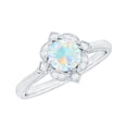 thumbnail image 1 of Rosec Jewels Natural Ethiopian Opal Diamond Engagement Ring - Vintage Inspired Ring for Women - AAA Quality - With Jewelry Box, 10K White Gold, US 3.00, 1 of 9