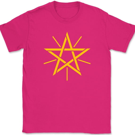 Ethiopian Symbol T-Shirt Symbolism Country Geography Trippy Star Tee - Pink, 5XL