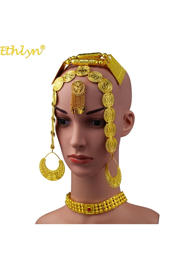 Gold Plated Eritrean African Traditional Wedding Jewelry Sets for Women Bride S112