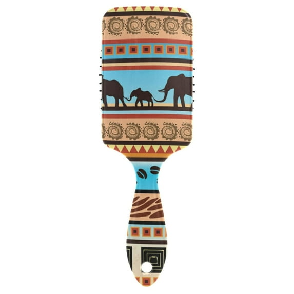 Ethnic African Elephants Ornament Seamless Vintage Air Cushion Comb Hairbrush Prevent static Snag Tangle for Women Ladies Detaining Separating Shaping Wavy Curly Straight Hair