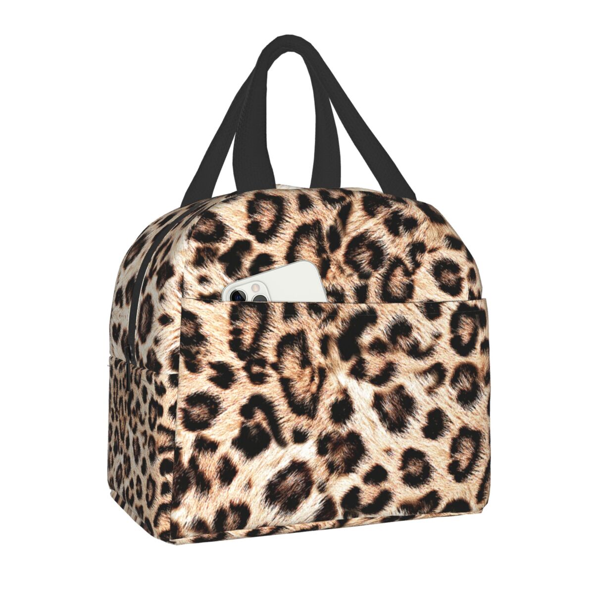 Ethnic Animal Ornaments Leopard Print Lunch Bags Women Thermal Cooler ...