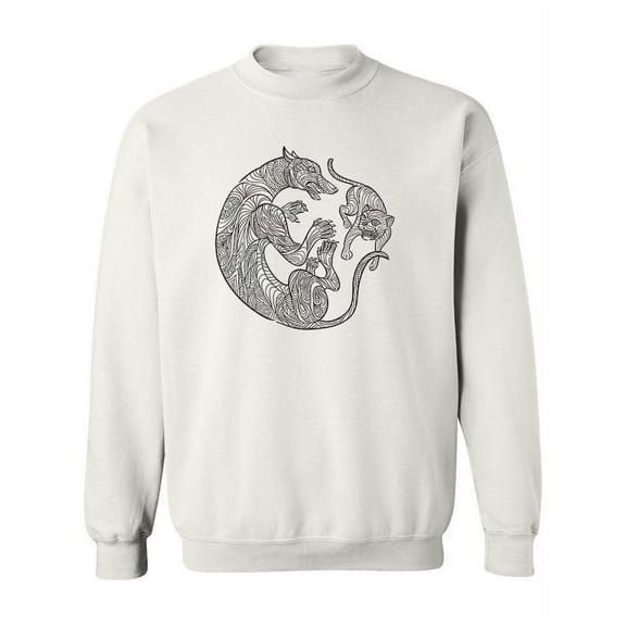 Ethnic Animals Figthing Sweatshirt Women -Image by Shutterstock, Female x-Large