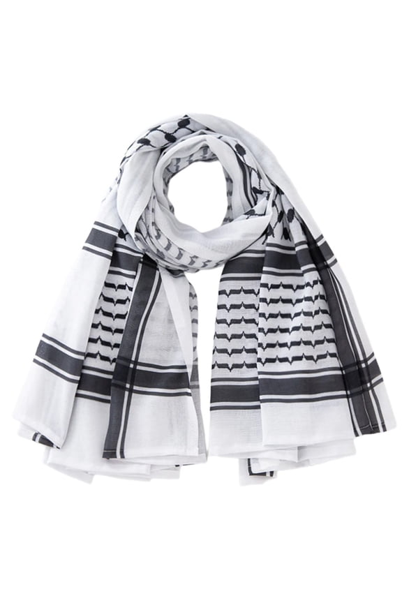 Ethnic Arab Scarf Shemagh Head Scarf Traditional Arabian Shawl Neckerchief Breathable Keffiyeh Headwrap Hijab Head Scarf