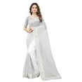 thumbnail image 1 of Ethnic Asia Net Saree Embroidered Sari Unstitched Blouse, 1 of 3