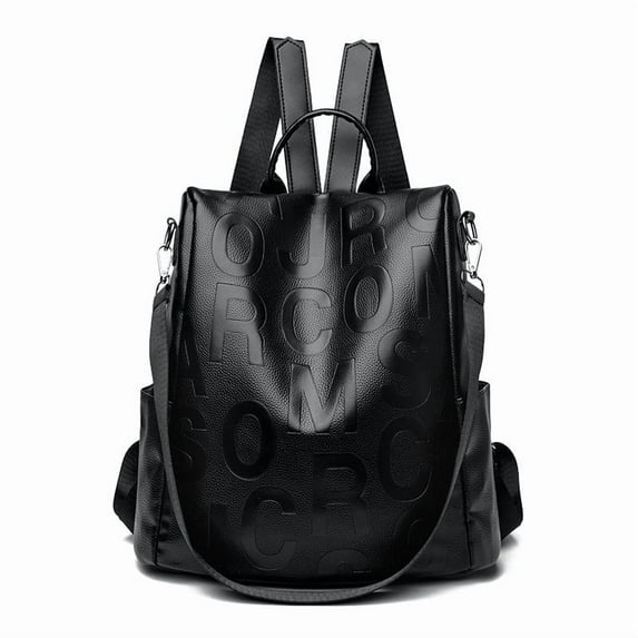 Women Backpack Purse PU Leather Casual Shoulder Bag Ladies Satchel Rucksack Bags Waterproof Knapsack for Travel Work Leisure Black