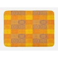 thumbnail image 1 of Ethnic Bath Mat, Design Patchwork Style Squares in Oriental Pattern Print, Plush Bathroom Decor Mat with Non Slip Backing, 29.5" X 17.5", Orange Violet, by Ambesonne, 1 of 2