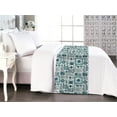 thumbnail image 1 of Ethnic Bed Runner, Traditional Vibe Mural Like Minimalist Drawn Patterns on Plain Backdrop, Decorative Accent Bedding Scarf for Hotels Homes & Guest Rooms, King, Laurel Green Off White, by Ambesonne, 1 of 3