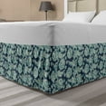 thumbnail image 1 of Ethnic Bed Skirt, Blossoming Flowers Arrangement Inspirations from Oriental Folklore, Elastic Bedskirt Dust Ruffle Wrap Around for Bedding Decor, 4 Sizes, Pale Blue Dark Teal, by Ambesonne, 1 of 2