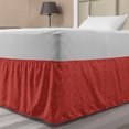 thumbnail image 1 of Ethnic Bed Skirt, Diagonal Geometry of Funky Oriental Moroccan Mosaic Style Stars Monochrome, Elastic Bedskirt Dust Ruffle Wrap Around for Bedding Decor, 4 Sizes, Vermilion and White, by Ambesonne, 1 of 2
