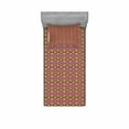 thumbnail image 1 of Ethnic Bedding Set with Sheet & Covers, Vintage Colored Geometric Abstract Motifs Pattern Folk Tile, Printed Bedroom Decor 2 Shams, 4 Sizes, Pink Pale Orange, by Ambesonne, 1 of 3